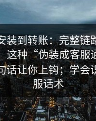 从下载安装到转账：完整链路，这不是玄学：这种“伪装成客服通道”如何用两句话让你上钩；学会识别假客服话术