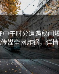 神秘人在中午时分遭遇秘闻爆红网络，蜜桃传媒全网炸锅，详情揭秘