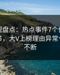 香蕉影视盘点：热点事件7个你从没注意的细节，大V上榜理由异常令人刷屏不断