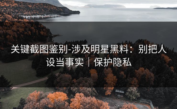 关键截图鉴别-涉及明星黑料：别把人设当事实｜保护隐私